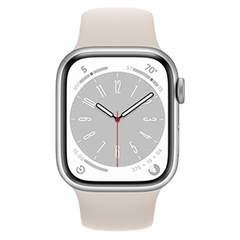 Apple Watch Series 8 45mm Refurbished | Silver (4G) | 1-year Warranty | Accessories