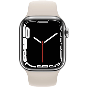 Apple Watch Series 7 41mm Refurbished | Zilver RVS 4G | Wit Sportbandje | 1 Jaar Garantie | Accessoires