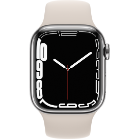Apple Watch Series 7 41mm Refurbished | Zilver RVS 4G | Wit Sportbandje | 1 Jaar Garantie | Accessoires